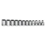 Williams MSB-12HRC | 3/8 Drive Shallow Socket Set, 6 Point, Metric, 12 Piece