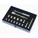 Williams MSB-17FTB | 3/8 Drive Socket and Drive Tool Set, 12 Point, Metric, 17 Pieces, in Keep Safe Foam, in Metal Tool Box