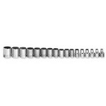 Williams MSB-17RC | 3/8 Drive Shallow Socket Set, 12-Point , Metric, 17 Piece