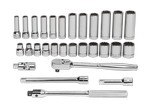 Williams MSB-29FTB | 3/8 Drive Socket and Drive Tool Set, 6 & 12 Point, Metric, 29 Pieces, in Keep Safe Foam, in Metal Tool Box