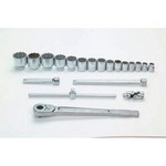 Williams MSH-20TB | 3/4 Drive Socket and Drive Tool Set, 12 Point, Metric, in Metal Tool Box, 20 Piece