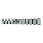 Williams MSM-12HRC | 1/4 Drive Shallow Socket, High Polished Chrome Finish, Set, 6 Point, 12 Pieces