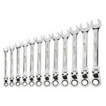 Williams MWS-12RCF | 12 Piece mm Flex Head Reversible Ratcheting Comb Wrench 12 Point