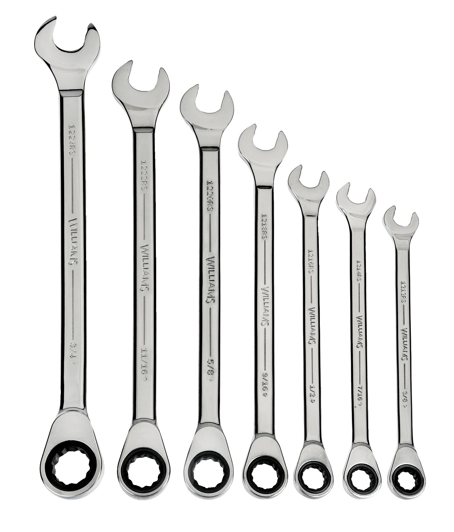 Williams JHWWS1170RS | 7 PC Standard Rat Wrench Set 3/8-3/4