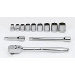 Williams WSB-12HF | 3/8 Drive Socket and Drive Tool Set, 12 Point, SAE, 12 Pieces, in Keep Safe Foam