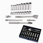Williams WSB-23HF | 3/8 Drive Socket and Drive Tool Set, 6 Point, SAE, 23 Pieces, in Keep Safe Foam