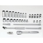 Williams WSB-32FTB | 3/8 Drive Socket and Drive Tool Set, 8 & 12 Point, SAE, 32 Pieces, in Keep Safe Foam, in Metal Tool Box