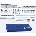 Williams WSB-56FTB | 3/8 Drive Socket and Drive Tool Set, 8 & 12 Point, SAE, 56 Pieces, in Keep Safe Foam, in Metal Tool Box