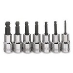 Williams WSM-7HBA | 1/4 Drive Ball Hex Socket, High Polished Chrome Finish, Set, 7 Pieces
