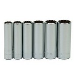 Williams WSMD-6RC | 1/4 Drive Deep Socket, High Polished Chrome Finish, Set 12 Point 6 Piece