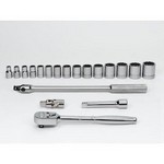 Williams WSS-19FTB | 1/2 Drive Socket/Tool Set, 12 Point, 19 Piece with Tool Box