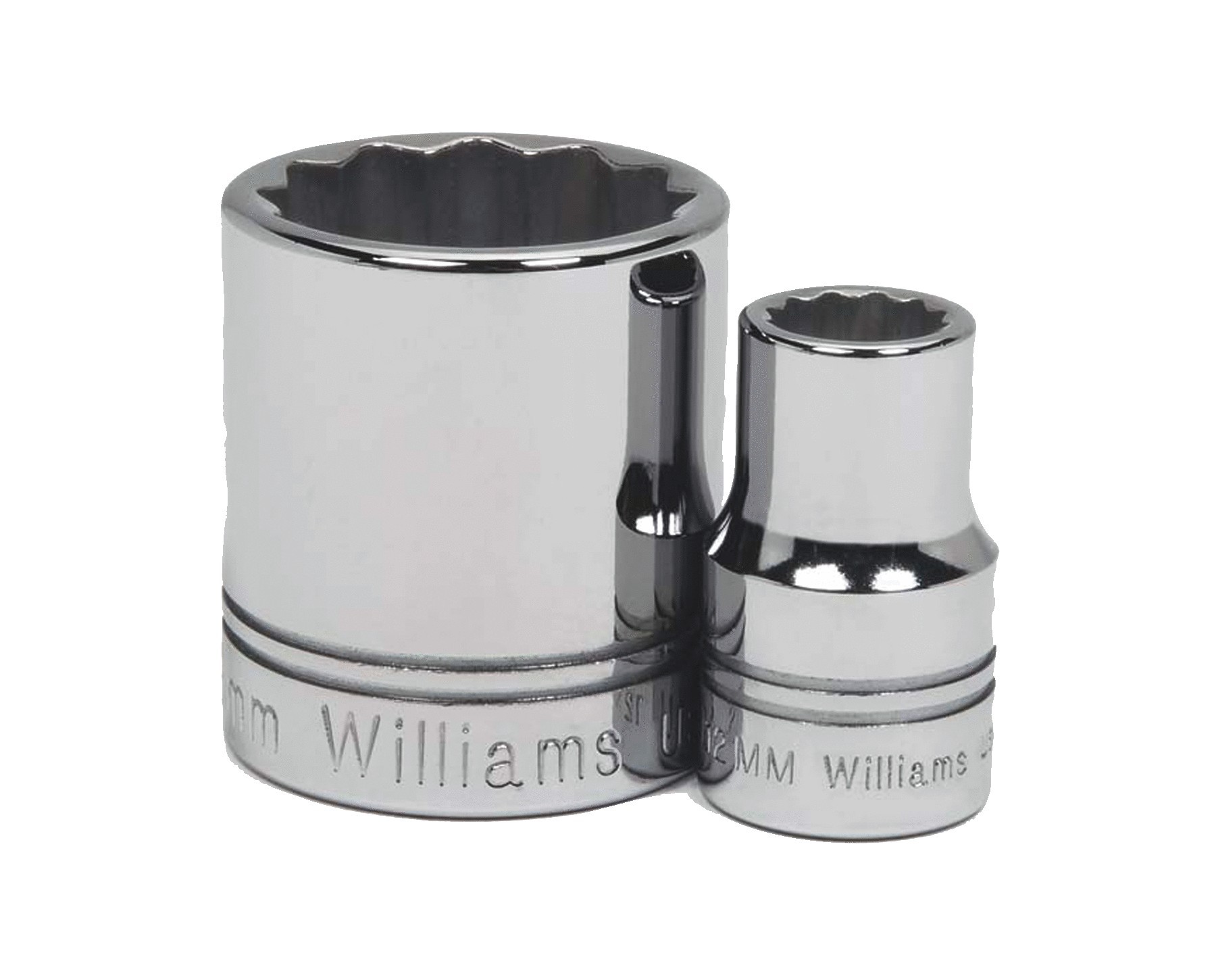 Williams STM-1210-TH | 1/2 Drive Shallow Socket, High Polished Chrome Finish, 12 Point, 10 mm