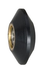Dynabrade 11086 | Contact Wheel Assembly, 1 Inch Dia. x 3/8 Inch Width x 3/8 Inch Inside Dia., V-Shaped Face, 90 Durometer Rubber
