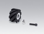 Dynabrade 11618 | Contact Wheel Assembly, 2 Inch Dia. x 1 Inch Width x 5/8 Inch Inside Dia., Flat Face, 90 Durometer Rubber