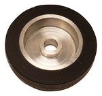 Dynabrade 11619 | Contact Wheel, 4 Inch Dia. x 1 Inch Width x 5/8 Inch Inside Dia., Crown Face, 40 Durometer Rubber