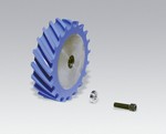 Dynabrade 11636 | Contact Wheel Assembly, 4 Inch Dia. x 1 Inch Width x 5/8 Inch Inside Dia., Scoop Face, 80 Durometer Urethane