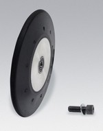Dynabrade 11638 | Contact Wheel Assembly, 4 Inch Dia. x 1/2 Inch Width x 5/8 Inch Inside Dia., 70 Durometer Rubber Radiused