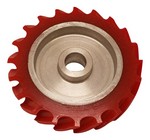 Dynabrade 11884 | Contact Wheel, 4 Inch Dia. x 5/8 Inch Width x 5/8 Inch Inside Dia., Scoop Face, 60 Durometer Urethane