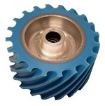 Dynabrade 11902 | Contact Wheel Assembly, 4 Inch Dia. x 2 Inch Width x 5/8 Inch Inside Dia., Scoop Face, 80 Durometer Urethane