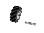 Dynabrade 15346 | Contact Wheel Assembly, 2 Inch Dia. x 5/8 Inch Width x 5/8 Inch Inside Dia., Crown Face, 40 Durometer Rubber