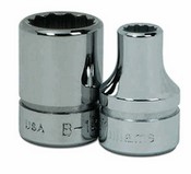 Williams BM-1208 | 3/8 Drive Shallow Socket, High Polished Chrome Finish, 12 Point, 8 mm