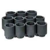 Grey Pneumatic Corporation 9011MD | 1 Inch Drive Deep Length Metric 6 Point Impact Socket Set 11 Pc 76-115mm