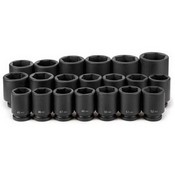 Grey Pneumatic Corporation 9020MD | 1 Inch Drive Deep Length Metric 6 Point Impact Socket Set 20 Pc