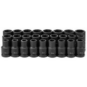 Grey Pneumatic Corporation 9026MD | 1 Inch Drive Deep Length Metric 6 Point Impact Socket Set 26 Pc 19-44mm