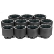 Grey Pneumatic Corporation 9111M | 1 Inch Drive Standard Length Metric 12 Point Impact Socket Set 11 Pc 76-115mm