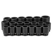 Grey Pneumatic Corporation 9120MD | 1 Inch Drive Deep Length Metric 12 Point Impact Socket Set 20 Pc 45-75mm