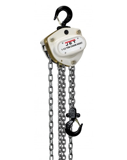 JET Tools 205120 | 1/2-Ton Hand Chain Hoist with 20' Lift & Overload Protection | L-100-50WO-20