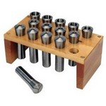JPW Industries 650015 | Premium 18-Piece 5C Collet Set with Rack