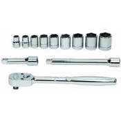 Williams WSB12HFTB | 3/8 Drive Socket and Drive Tool Set, 12 Point, SAE, 12 Pieces, in Keep Safe Foam, in Metal Tool Box