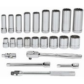 Williams WSB-23FTB | 3/8 Drive Socket and Drive Tool Set, 12 Point, SAE, 23 Pieces, in Keep Safe Foam, in Metal Tool Box