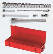 Williams WSH-22TB | 3/4 Drive Socket and Drive Tool Set, 12 Point, SAE, In Metal Tool Box, 22 Piece