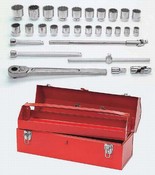 Williams WSH-29TB | 3/4 Drive Socket and Drive Tool Set, 12 Point, in Metal Tool Box, 29 Piece