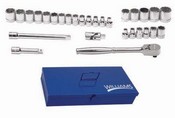 Williams WSMB29FTB | 3/8 Drive Socket and Drive Tool Set, 6 &12 Point, SAE, 29 Pieces, in Keep Safe Foam, in Metal Tool Box