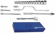 Williams WSS-22FTB | 1/2 Drive Socket/Tool Set, 12 Point, 22 Piece with Tool Box