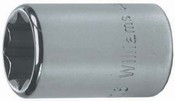 Williams M-808 | 1/4 Drive Shallow Socket, High Polished Chrome Finish, 8- Point,1/4