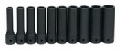Williams MS1410HRC | 1/2 Drive Deep Impact Socket Set, 6-Point, Metric, 10 Pieces, Black Industrial Finish