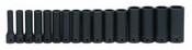Williams MS-1416RC | 1/2 Drive Deep Impact Socket Set, 6-Point, Metric, 16 Pieces, Black Industrial Finish
