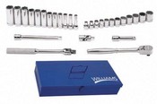 Williams MSB-29F | 3/8 Drive Socket and Drive Tool Set, 6 & 12 Point, Metric, 29 Pieces, in Keep Safe Foam