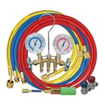 Mastercool Inc 84661-UV | R134A 2-Way Brass Manifold Gauge Set