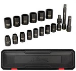 Milton Industries 1300-SS-03 | 17 PC 1/2 Drice SAE 3/8 Inch 1-1/8 Inch Shallow Socket