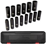 Milton Industries 1300-SS-07 | 14 PC 1/2 Drive 11-30mm Deep Socket Set