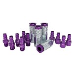 Milton Industries S-314VKIT | Coupler & Plug Kit V-Style, Purple - 1/4 Inch NPT 14-Piece
