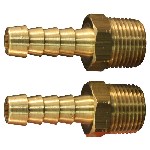 Milton S-603 | Male Brass Hose End 3/8 Inch ID x 3/8 Inch NPT, 2/Card