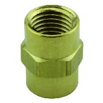 Milton S-643 | Brass Fitting Female Hex Coupling 1/4 Inch NPT x 1/4 Inch NPT, 2/Pack