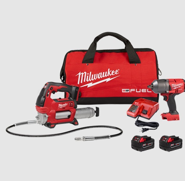 Milwaukee Elec Tool Corp 2767-22GR | Impact Wrench and Grease Gun Kit