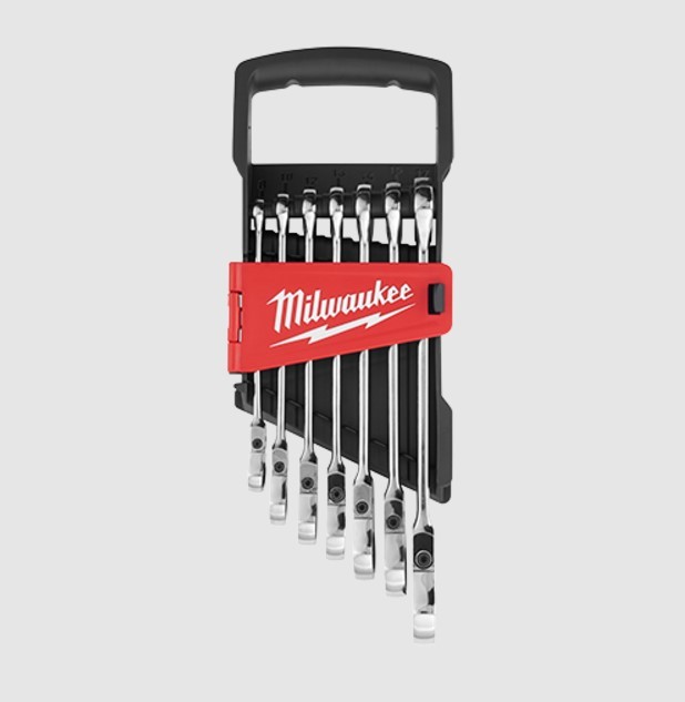 Milwaukee Elec Tool Corp 48-22-9529 | Set Flex Hd Ratcheting Combo Wrench 7Pc Met